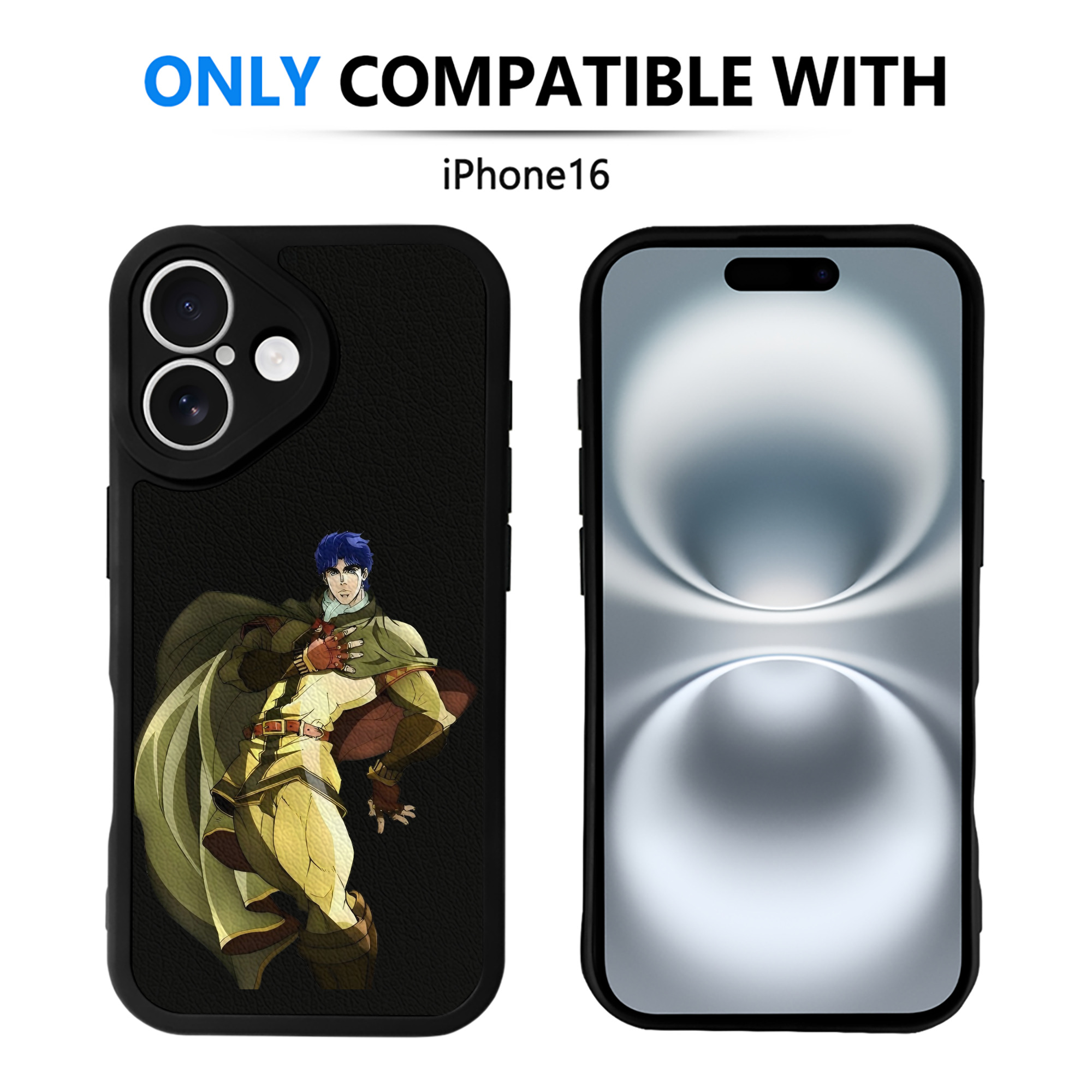 （画像用） ジョジョの奇妙な冒険 /ジョナサン?ジョースター JoJo's Bizarre Adventure Jonathan Joestar 【iPhone 16シリーズ対応】シリコンスマホケース（レザー調） 材質：シリコン